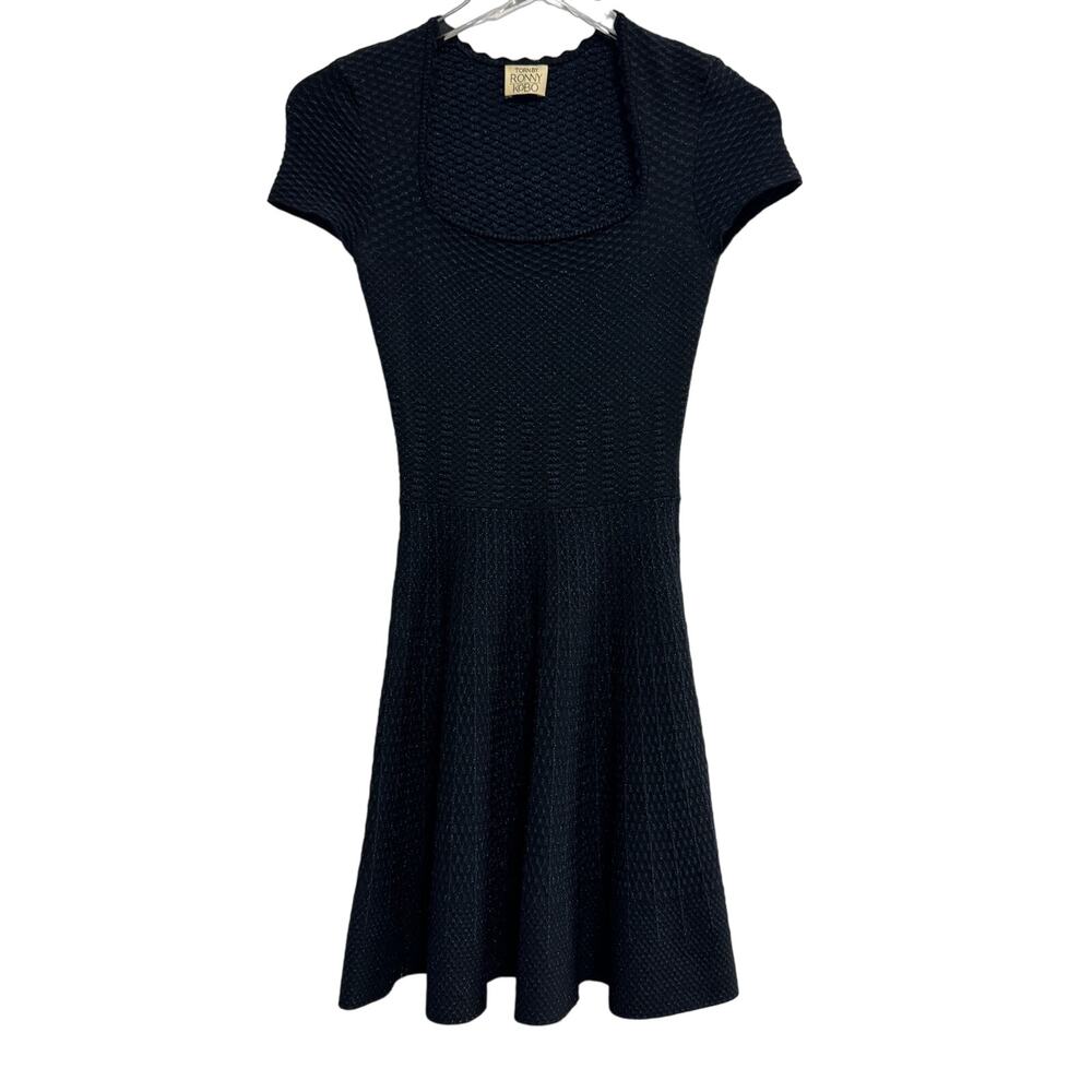 Torn by Ronny Kobo Square Neck Fit & Flare BodyCon Dress Sz XS